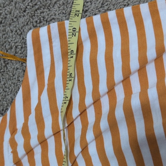 Michael Kors Striped Ruffle Tank Top Deep Gold and White Stripe women's Large - Picture 8 of 9